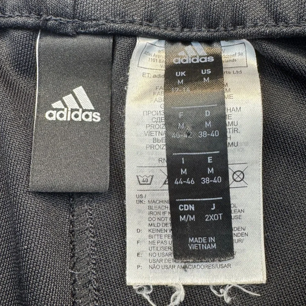 Adidas Tiro Track Pants Mens Medium Black 3-Stripe‎ Zippered Cuffs